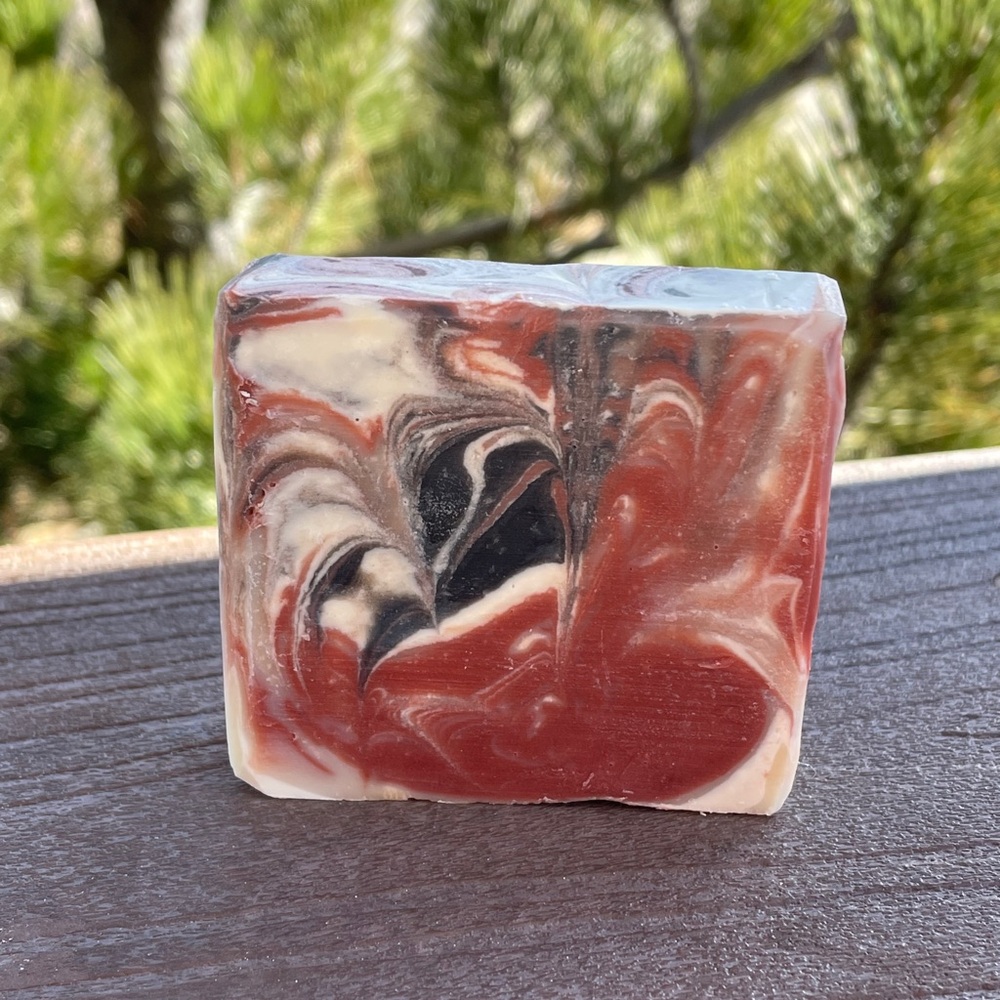 Handmade Artisan soap scent is Woodsy